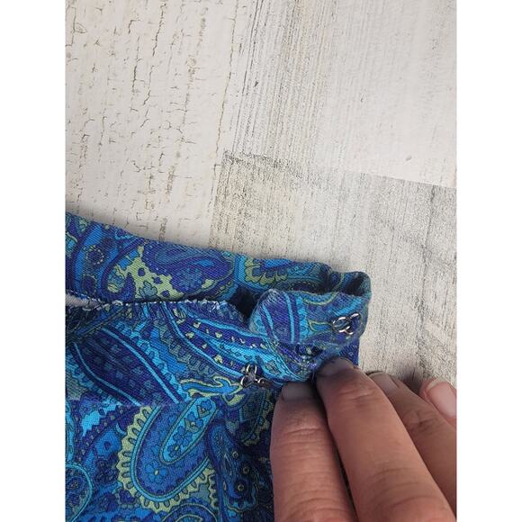 Paul Harris Vintage Blue Paisley High Waisted Pencil Skirt- Size 10 - Picture 5 of 10